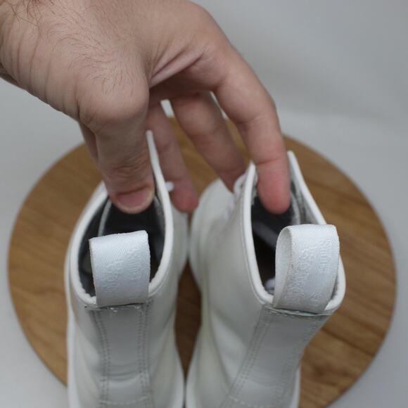 Dr Martens Boots Women 6 14357 Mono Smooth Leather Combat 8 Eye Grunge Punk Goth - Picture 9 of 11